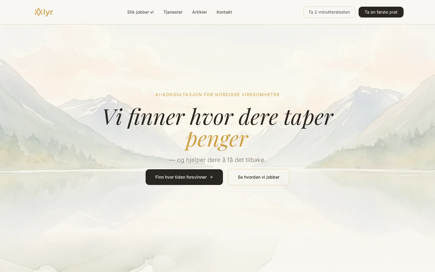 Skjermbilde av nettsiden Valyr